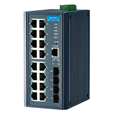 EKI-7720G-4FI-BE Switch Ethernet industriel 16 ports Gigabit et 4 SFP manageable (Rail Din)