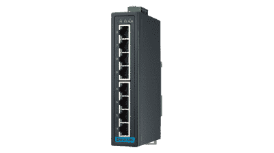 EKI-2728NI-A Switch ethernet 8 ports 10/100/1000Mbps Rail Din, 12 ~ 48V avec relais, compatible PROFINET