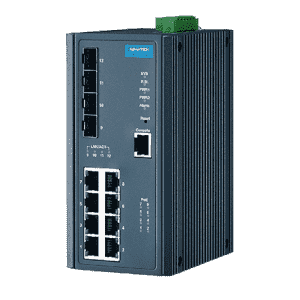 EKI-7712E-4FPI-AE Switch Rail DIN industriel 8 ports FE POE + 2 Fibre SFP -40°C 75°C