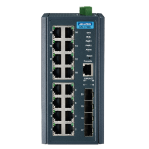 EKI-7720E-4FI-BE Switch Ethernet industriel 16 ports 10/100Mbps et 4 SFP manageable (Rail Din)