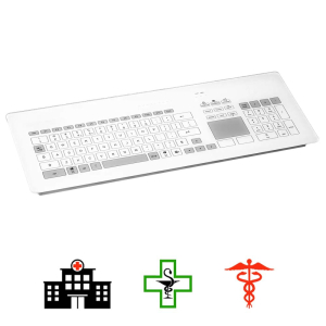 KR23223 Clavier médical en verre tactile filaire encastrable IP65 sans aspérités