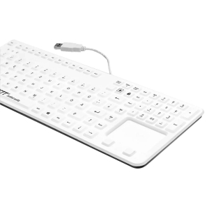 KG26221 Clavier médical silicone rétro-éclairé 109 touches avec touchpad capacitif IP65 désinfecable sur table ou encastrable