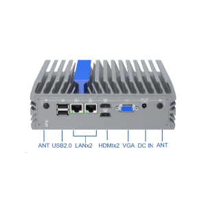 IEXP-332 PC Fanless compact avec  12th Gen Intel Alder Lake-N Series N100,  2 x HDMI, 1 x VGA, 2 x LAN, 4 x COM, 6 x USB (-20 ~ +50°C)