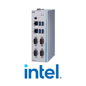 ICO300-83B PC fanless robuste équipé d'un processeur Intel avec x4 ports COM isolés, x2 LAN, entrées et sorties digitales programmables, Rail-DIN