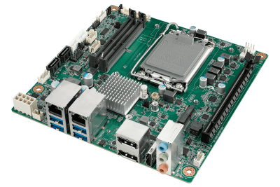 AIMB-279QF-EDB1 Carte mère industrielle Mini-ITX Intel Core 13ème génération, 96GB DDR5 et affichage 4K sur 4 écrans