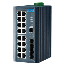 Switch Ethernet industriel 16 ports 10/100Mbps et 4 SFP manageable (Rail Din)