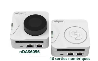 nDAS6056 Passerelle IoT intelligente et modulaire, 2 x LAN, Modbus TCP RTU,16 x sorties numériques avec ou sans écran OLED