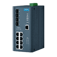 Switch Rail DIN industriel 8 ports FE POE + 2 Fibre SFP -40°C 75°C