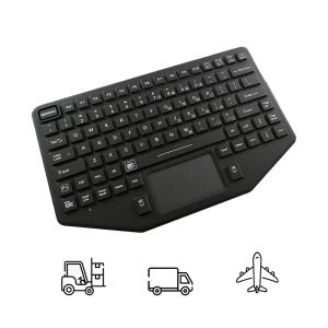 NXN-KBD259 Clavier silicone durci compact et rétroéclairé avec souris tactile intégrée IP68/65 pour applications mobiles