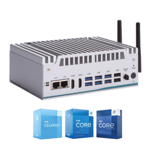 ebox 570 PC sans ventilateur avec processeur Intel Core de 13eme génération I5, I7 et Celeron, x2 HDMI, x2 réseaux locaux,x 8 USB, x2 COM et une alimentation 12 VDC