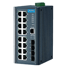 Switch Rail DIN industriel 16 ports FE  + 4 Fibre SFP Managé