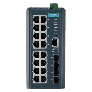 EKI-7720G-4F-AE Switch Rail DIN industriel 16 ports Gb  + 4 Fibre SFP Managé