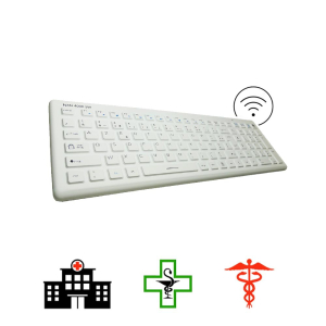 Clavier médical silicone 106 touches IP66 désinfecable, hypoallergénique, sans fil plug et play