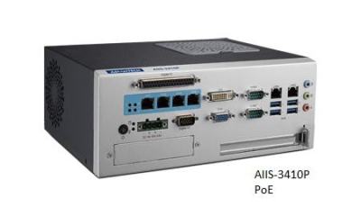 AIIS-3410U-00B1 PC compact pour applications de vision industrielle avec un processeur Intel de 6eme génération & compatible x4 caméras PoE ou USB 3.0