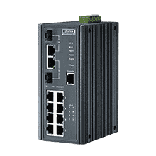 Switch Rail DIN industriel 8 x Gb POE + 2 x combo Gb Managé -40°C 75°C