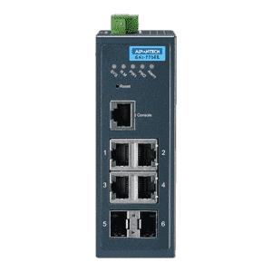 EKI-7706E-2FI-AE Switch Rail DIN industriel 4 ports FE + 2 Fibre SFP -40°C 75°C