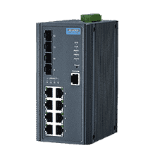 Switch Rail DIN industriel 8 x Gb + 4 x FO Managé