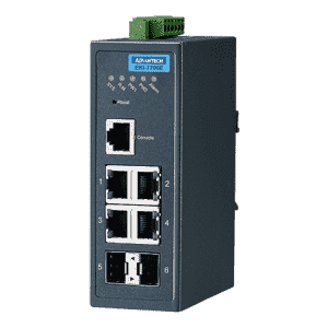 EKI-7706E-2FI-AE Switch Rail DIN industriel 4 ports FE + 2 Fibre SFP -40°C 75°C