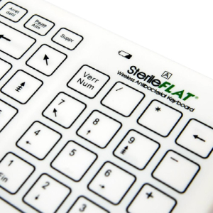 SF09-02W Clavier médical silicone extra-plat 105 touches IP65 désinfecable sans fil