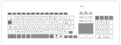 KR23223 Clavier médical en verre tactile filaire encastrable IP65 sans aspérités