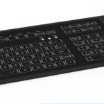 Led backlit waterproof Dannish keyboard with ergonomic trackball Panel Mount