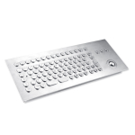 Vandal-proof IP65 keyboards with 84 ergonomic keys and an integrated 25 mm trackball