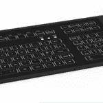 Led backlit waterproof QWERTY keyboard with ergonomic trackball Panel Mount