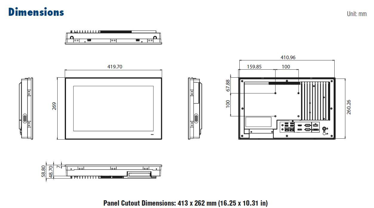 Panel PC PPC-415W-PD5A schema